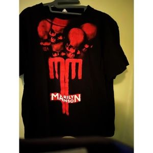 Marilyn Manson red skull T-shirt Medium